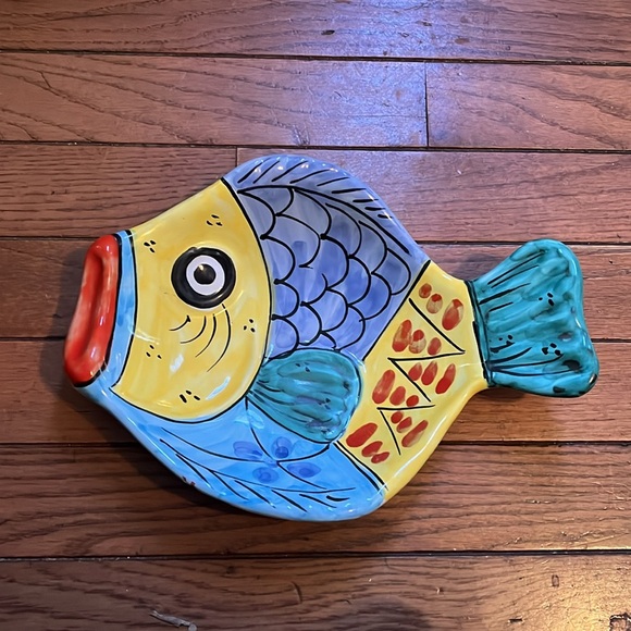 Vintage Vietri Made in Italy Hand Painted Fish Plates/Bowls - Picture 4 of 16